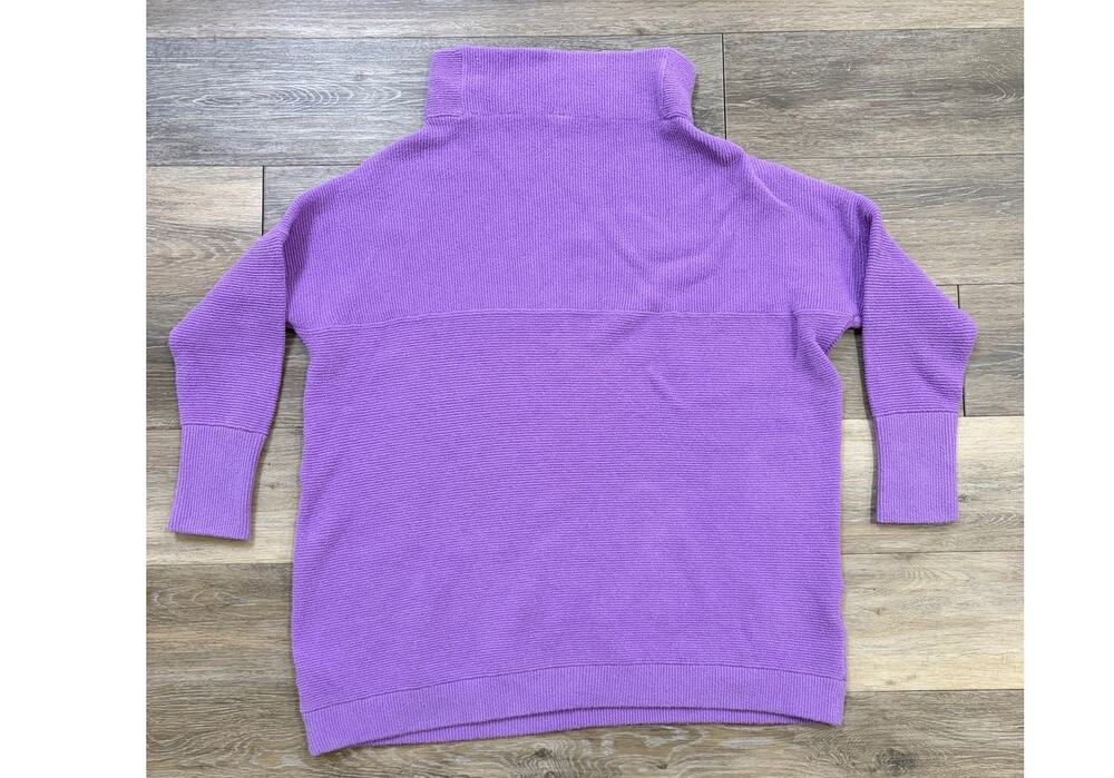 Free People Oversized Turtleneck Sweater Purple Ribbed Knit Small